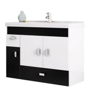 Gabinete Para Banheiro Madeira Orquídea 80 Cozimax Branco/Preto