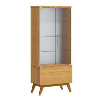 Cristaleira Moderna 73x165 Classic 1G com LED 1 Gaveta Imcal Nature