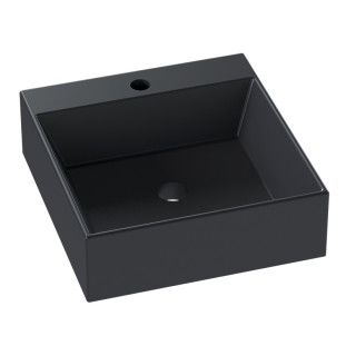 Cuba Para Banheiro 35x37x11cm Mármore Sintético Cubo Cozimax Preto Fosco