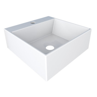 Cuba Para Banheiro Quadrada 30x30x11cm Mármore Sintético Cubo Fit Cozimax Branco
