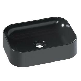 Cuba Para Banheiro 39x29x10cm Mármore Sintético Luna Cozimax Preto