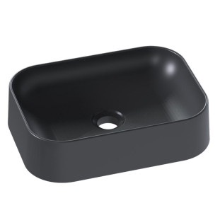 Cuba Para Banheiro 39x29x10cm Mármore Sintético Luna Cozimax Preto Fosco