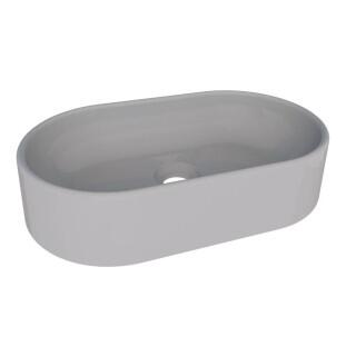 Cuba Para Banheiro Oval 43x25 Mármore Sintético Nimbus Cozimax Cinza