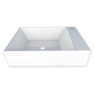 Cuba Para Banheiro 40x29 Mármore Sintético Prisma Base Cozimax Branco