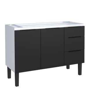 Gabinete de Aço Para Pia 120cm 115x85x50cm 2 Portas 3 Gavetas Júpiter Cozimax Preto