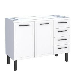 Gabinete de Aço Para Pia 120cm 2 Portas Juno/Apolo 4 Gavetas Cozimax Branco
