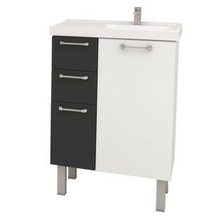 Gabinete Para Banheiro Aço Cereja 60 Cozimax Branco/Preto
