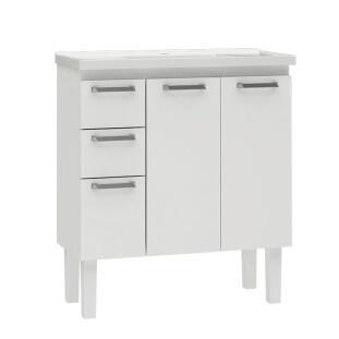 Gabinete Para Banheiro Aço Damasco Com Pés 80 Cozimax Branco