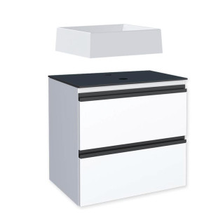 Gabinete Para Banheiro Aço com Cuba Prisma Branca 60x57x44cm Gaia 60 Cozimax Branco
