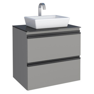 Gabinete Para Banheiro Aço com Cuba Louça Linea 60X57X44cm Gaia 60 Cozimax Cinza