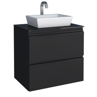 Gabinete Para Banheiro Aço com Cuba Louça Linea 60X57X44cm Gaia 60 Cozimax Preto