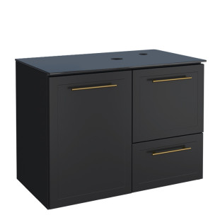 Gabinete Para Banheiro Aço 77x56x45cm Sem Cuba Jambo 80 Cozimax Preto