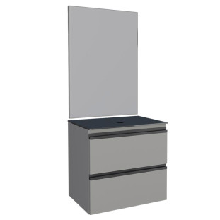 Conjunto Para Banheiro Aço Gabinete Gaia 60 Com Espelho Sem Cuba Cozimax Cinza