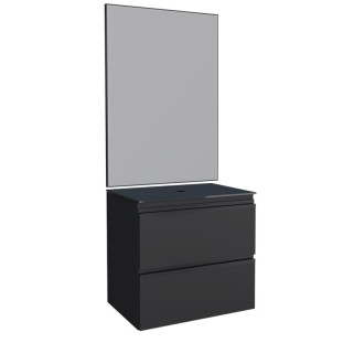 Conjunto Para Banheiro Aço Gabinete Gaia 60 Com Espelho Sem Cuba Cozimax Preto