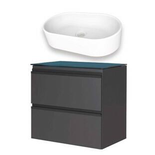 Gabinete Para Banheiro Gaia 60 com Cuba Nimbus Cozimax Preto