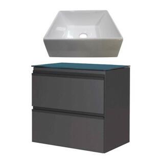 Gabinete Para Banheiro Gaia 60 com Cuba Prisma Cozimax Preto