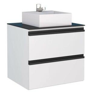 Gabinete Para Banheiro Gaia 60 Com Cuba Cubo Cozimax Branco