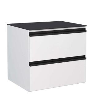 Gabinete Para Banheiro Aço Gaia 60 Tampo Vidro Sem Cuba Cozimax Branco