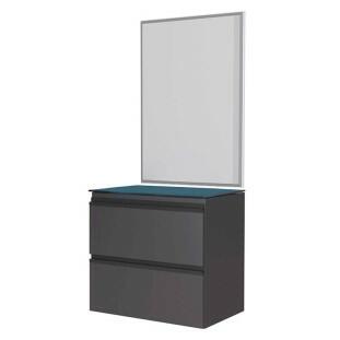 Conjunto Para Banheiro Aço Gabinete Gaia 60 Com Espelho Sem Cuba Cozimax Preto