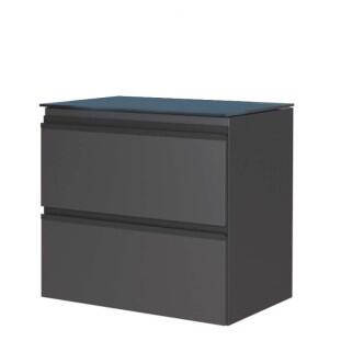Gabinete Para Banheiro Aço Gaia 60 Tampo Vidro Sem Cuba Cozimax Preto