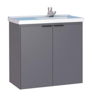 Gabinete Para Banheiro Madeira Aster 60 Com Lavatório Cozimax Cinza