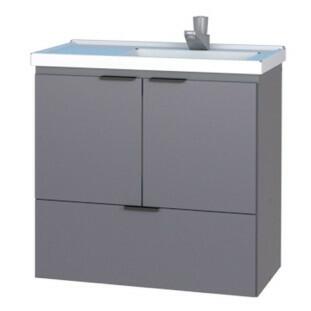 Gabinete Para Banheiro Madeira Lis 60 Com Lavatório Cozimax Cinza