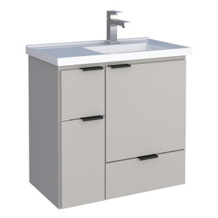 Gabinete Para Banheiro Madeira 60x59x35cm Orquídea 60 Com Lavatório Cozimax Nude