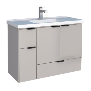 Gabinete Para Banheiro Madeira 79x59x35cm Orquídea 80 Com Lavatório Cozimax Nude