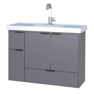 Gabinete Para Banheiro Madeira Orquídea 80 Com Lavatório Cozimax Cinza