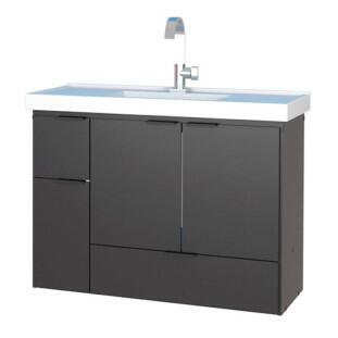 Gabinete Para Banheiro Madeira Orquídea 80 Com Lavatório Cozimax Preto