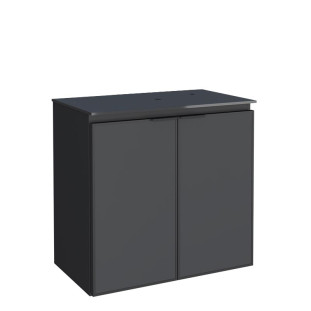 Gabinete Para Banheiro Aço Tampo de Vidro 60x57x33cm Sem Cuba Umbu 60 Cozimax Preto