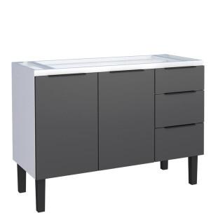 Gabinete de Aço Para Pia 120cm 2 Portas 3 Gavetas Júpiter Cozimax Preto