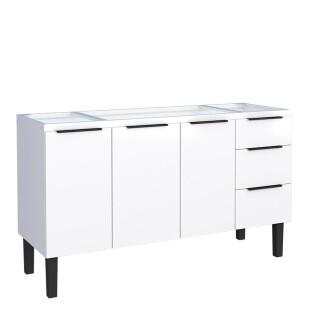 Gabinete de Aço Para Pia 150cm 3 Portas 3 Gavetas Júpiter Cozimax Branco