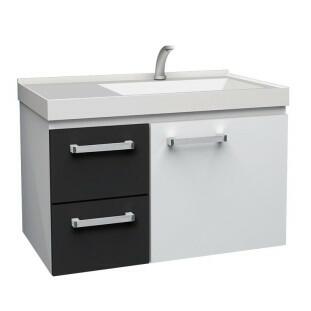 Gabinete Para Banheiro Aço Romã 60 Cozimax Branco/Preto
