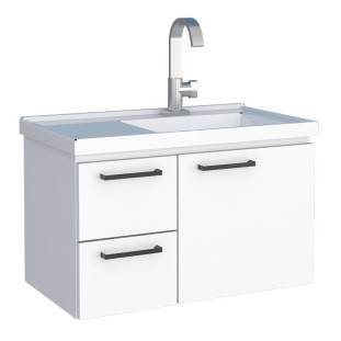 Gabinete Para Banheiro Aço 60x38x33cm com Lavatório Romã 60 Cozimax Branco