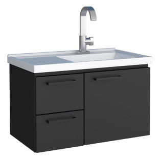 Gabinete Para Banheiro Aço 60x38x33cm com Lavatório Romã 60 Cozimax Preto