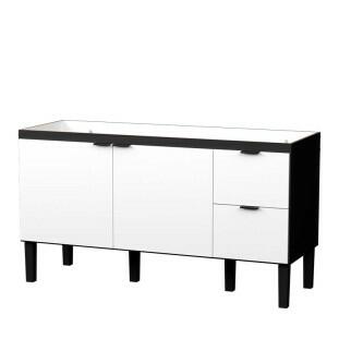 Gabinete Para Pia de Cozinha 150cm Madeira Colibri Cozimax Preto/Branco
