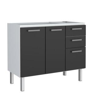 Gabinete de Pia 120 Eros Flat 3G Cozimax Preto