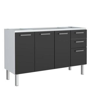Gabinete de Pia 140 Eros Flat 3G Cozimax Preto