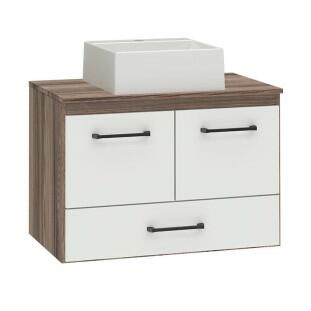 Gabinete Para Banheiro Hibisco Com Cuba Fit Cozimax Tamarindo/Branco