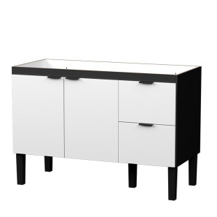 Gabinete Para Pia de Cozinha 120cm Madeira 114X79X51cm Colibri Cozimax Preto/Branco