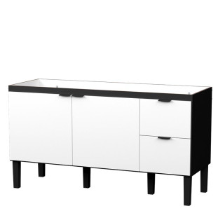 Gabinete Para Pia de Cozinha 150cm Madeira 144X79X51cm Colibri CozimaxPreto/Branco