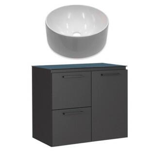 Gabinete Para Banheiro Aço Osiris Preto 60 Com Cuba Domo Cozimax
