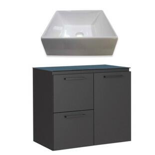 Gabinete Para Banheiro Aço Osiris Preto 60 Com Cuba Prisma Cozimax