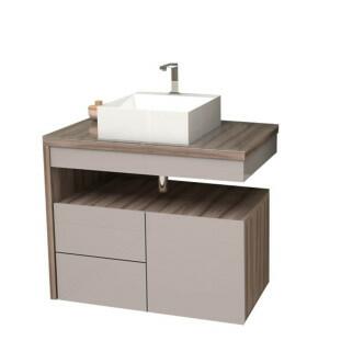 Gabinete Para Banheiro Aimoré 70 Com Cuba Cubo Cozimax Nudi/Tamarindo