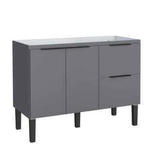 Gabinete De Madeira Para Pia De Cozinha 120cm Cisne Cozimax Cinza