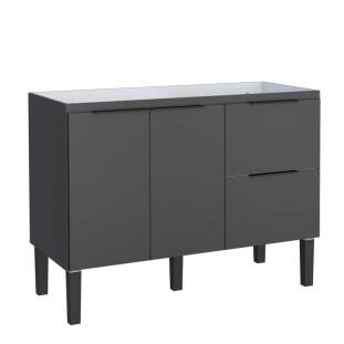 Gabinete De Madeira Para Pia De Cozinha 120cm Cisne Cozimax Preto