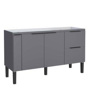 Gabinete De Madeira Para Pia De Cozinha 150cm Cisne Cozimax Cinza