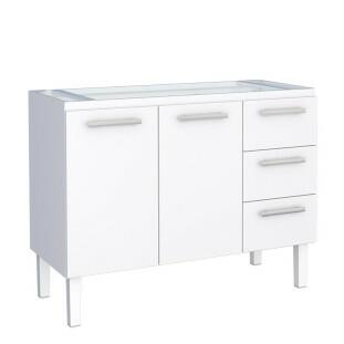 Gabinete de Aço Para Pia de 120cm Vênus 3 Gavetas Cozimax Branco