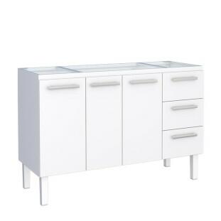 Gabinete de Aço Para Pia de 140cm Vênus 3 Gavetas Cozimax Branco